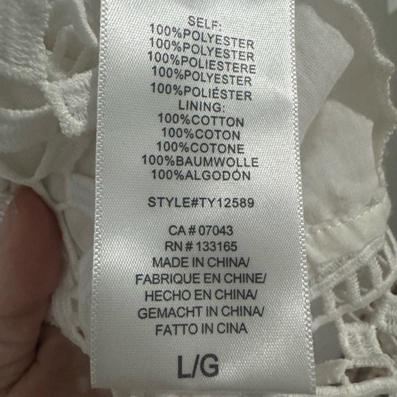 Anthropologie eri + Ali ruffled fairy crochet top White Lace size large - Picture 7 of 7